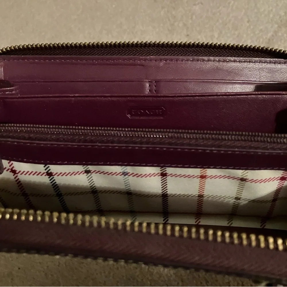 Coach Signature Wallet with Purple and Brown Accents - Picture 4 of 4